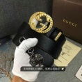 奢华触手可及 GUC专柜同款龙纹压花黄牛皮皮带的批发魅力与衣饰搭配秘诀